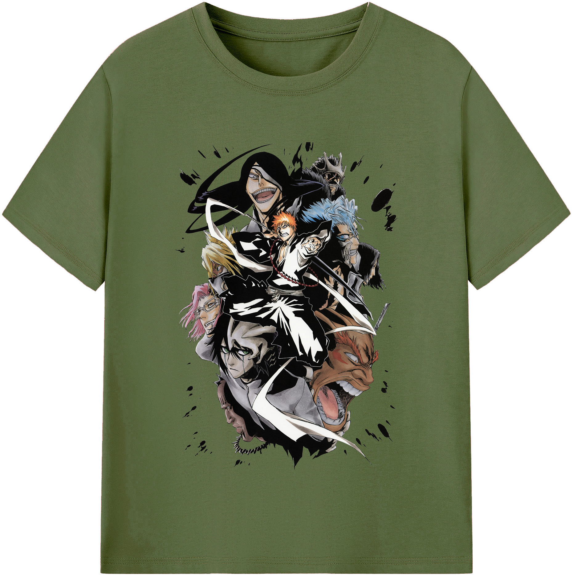（画像用） ブリーチ 黒崎一護（くろさき いちご）BLEACH Kurosaki Ichigo 綿100％半袖Tシャツ（フロントプリント）